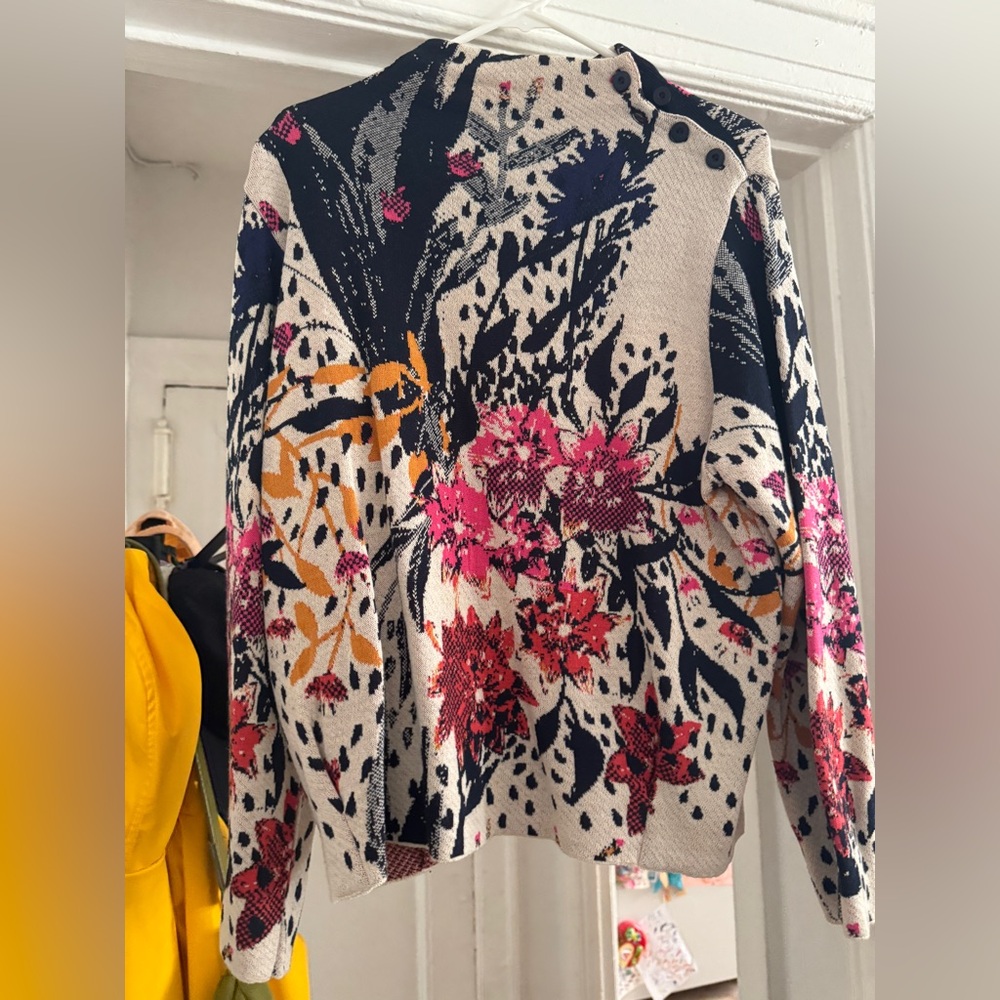 Aldomartins for Anthropologie Floral Funnel Neck Knit